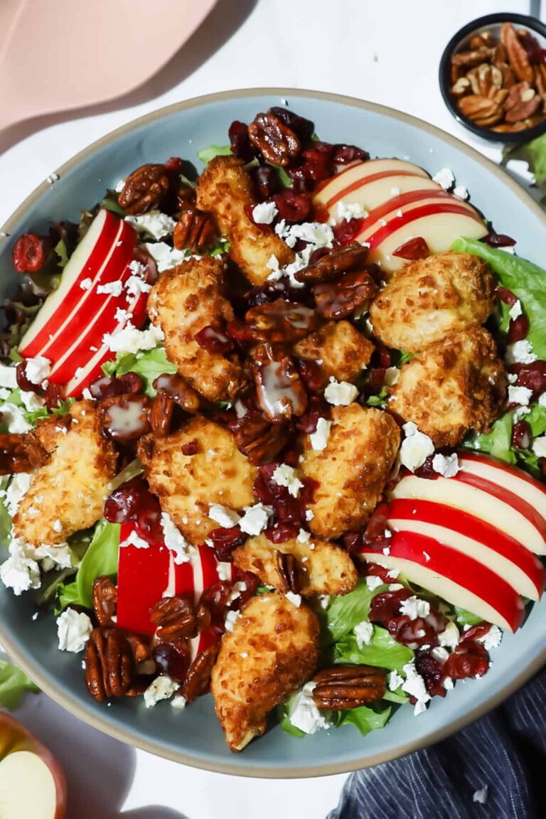 สลัดไก่กรอบ (กับน้ำสลัดมัสตาร์ดเมเปิ้ล)